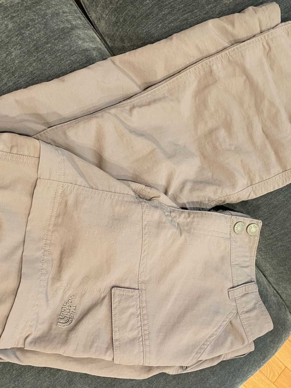 The North Face Khaki/Taupe Utility Pants with Red Logo Tab